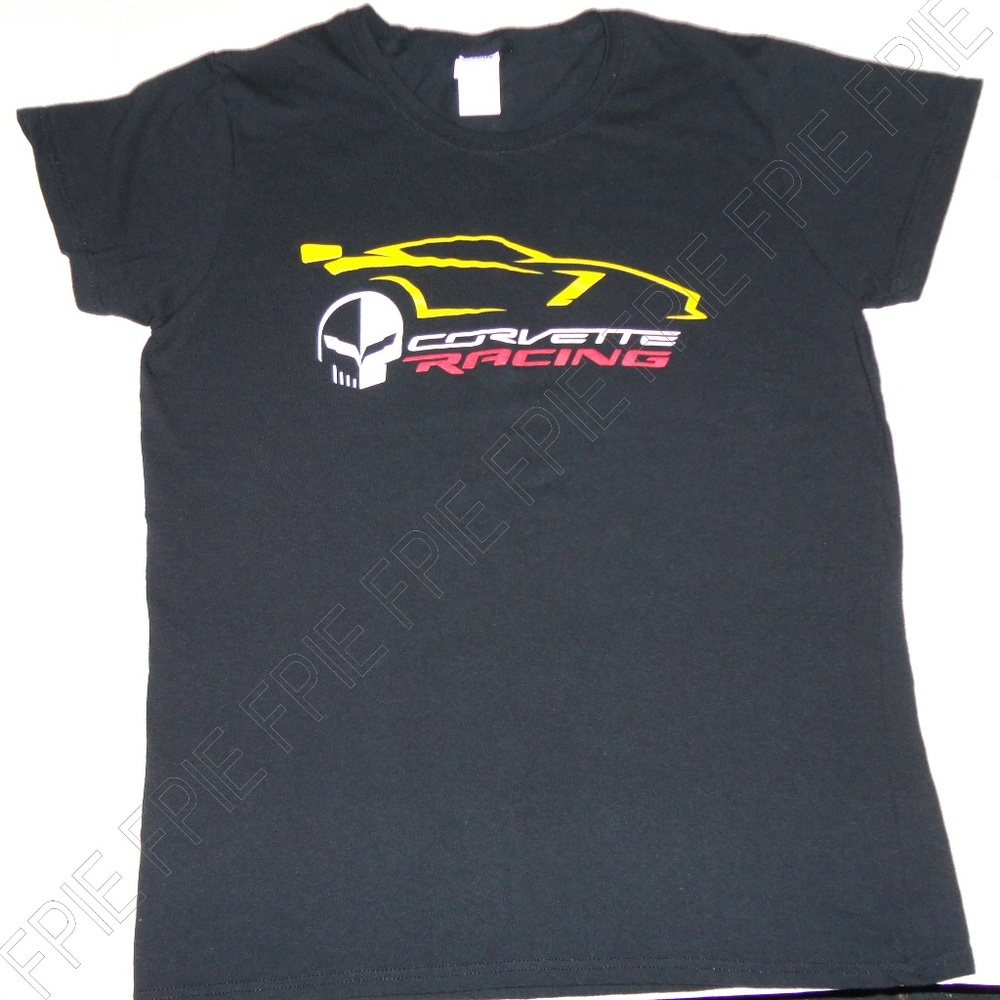 Black T-Shirt Size Large Corvette Racing Logo (CL-7090)